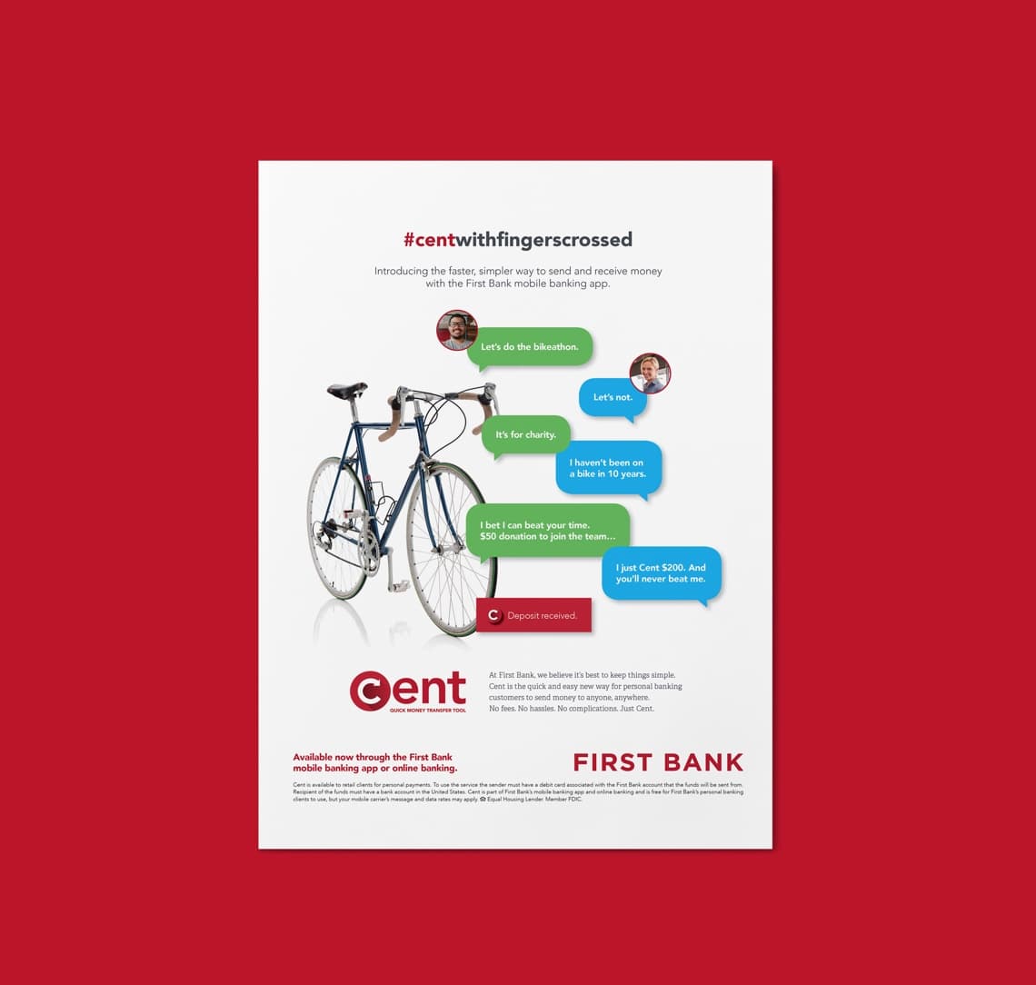 First Bank Cent Quick Money Transfer Tool print material