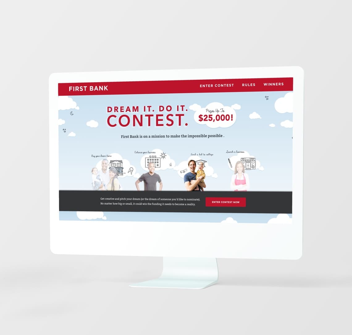 First Bank. Dream It. Do It. Contest It. on desktop