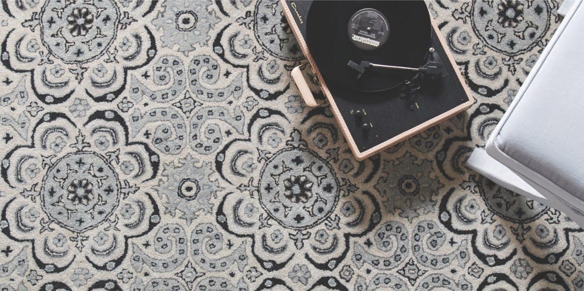 Capel Rugs example with record player