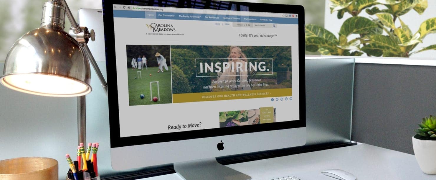 Desktop view of the Carolina Meadows website