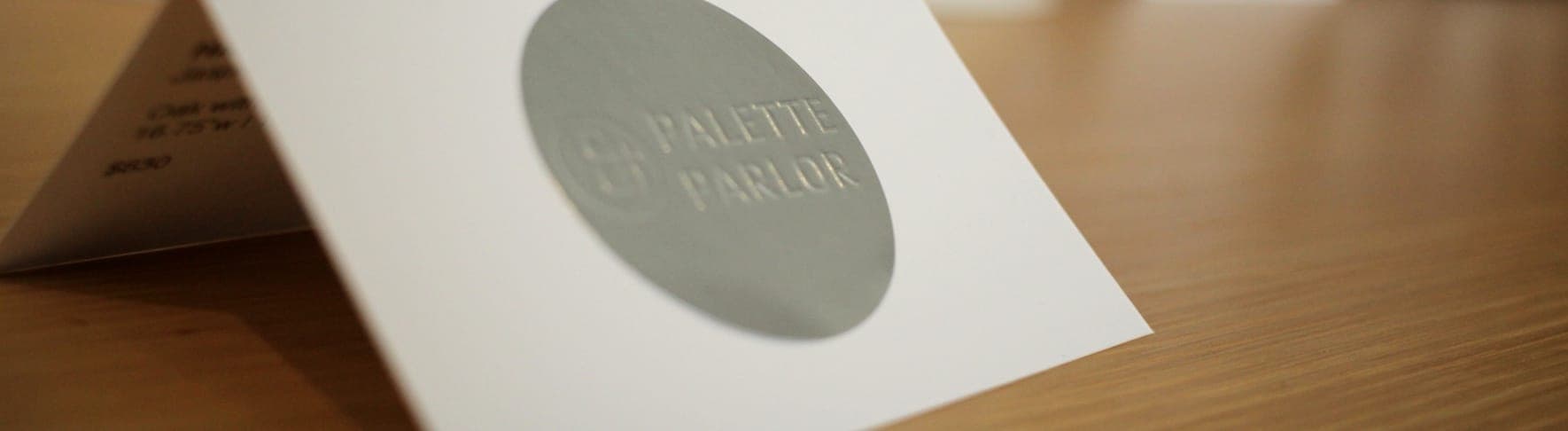 Print design of the Palette & Parlor logos