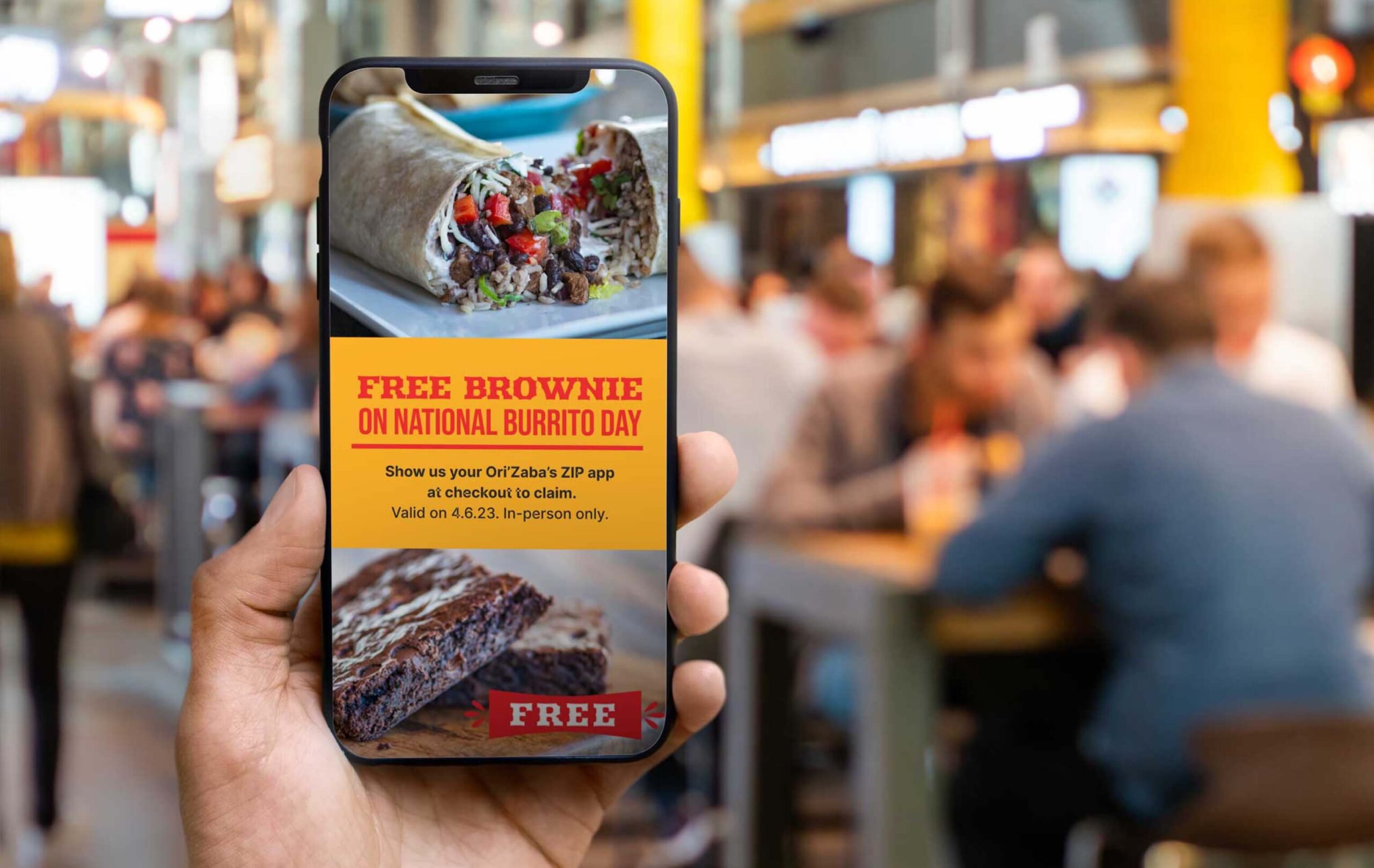 Free Brownie on National Burrito Day Mobile Ad