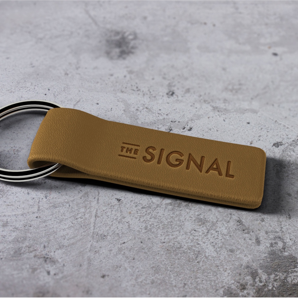 The Signal branded keychain holder