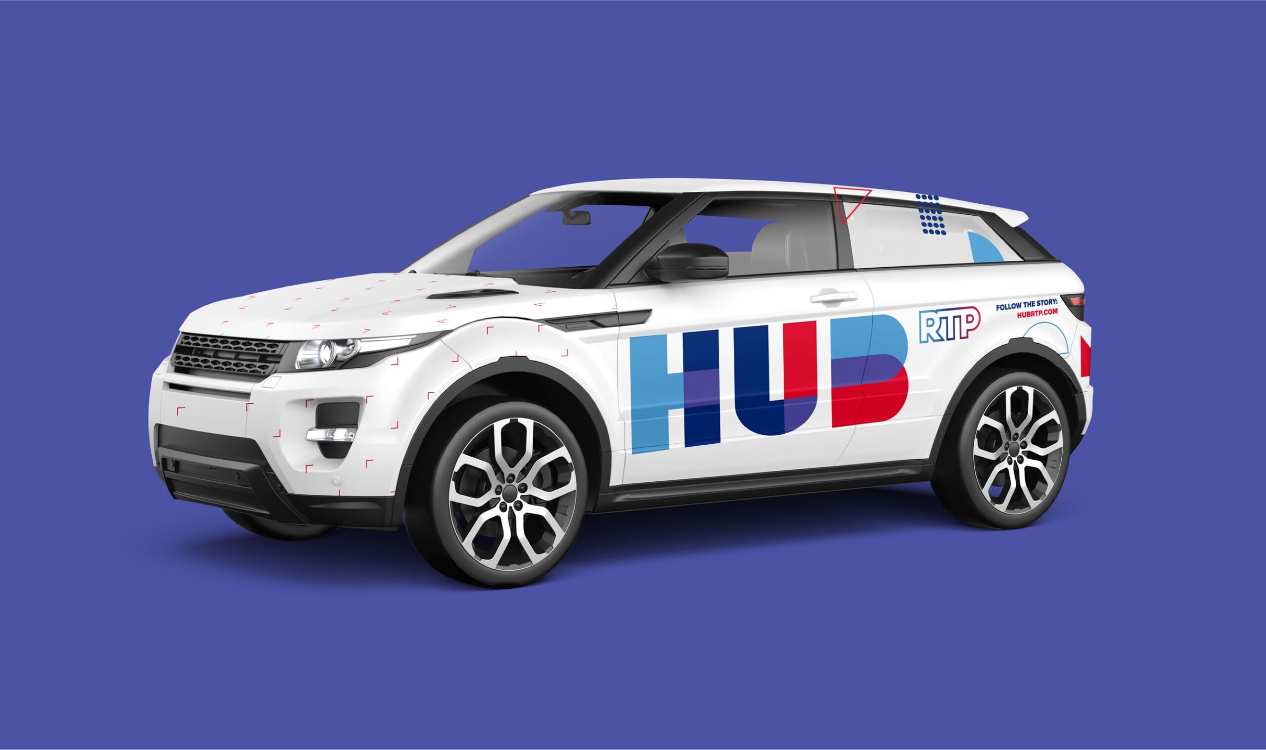 HUB RTP branded and wrapped car