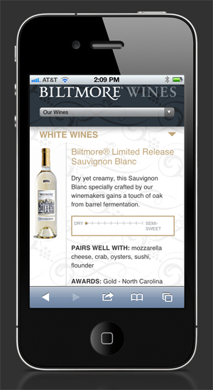 White Wines — Biltmore Wine mobile site
