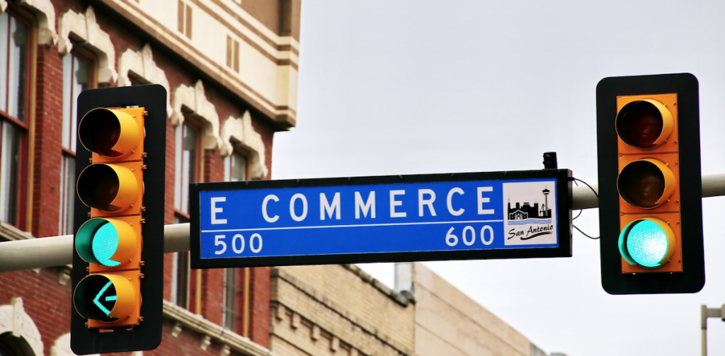 E Commerce Street Sign