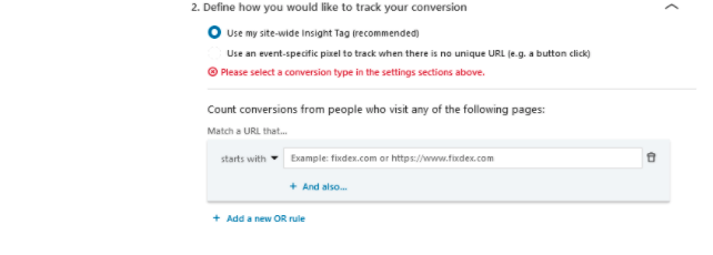 LinkedIn track conversions
